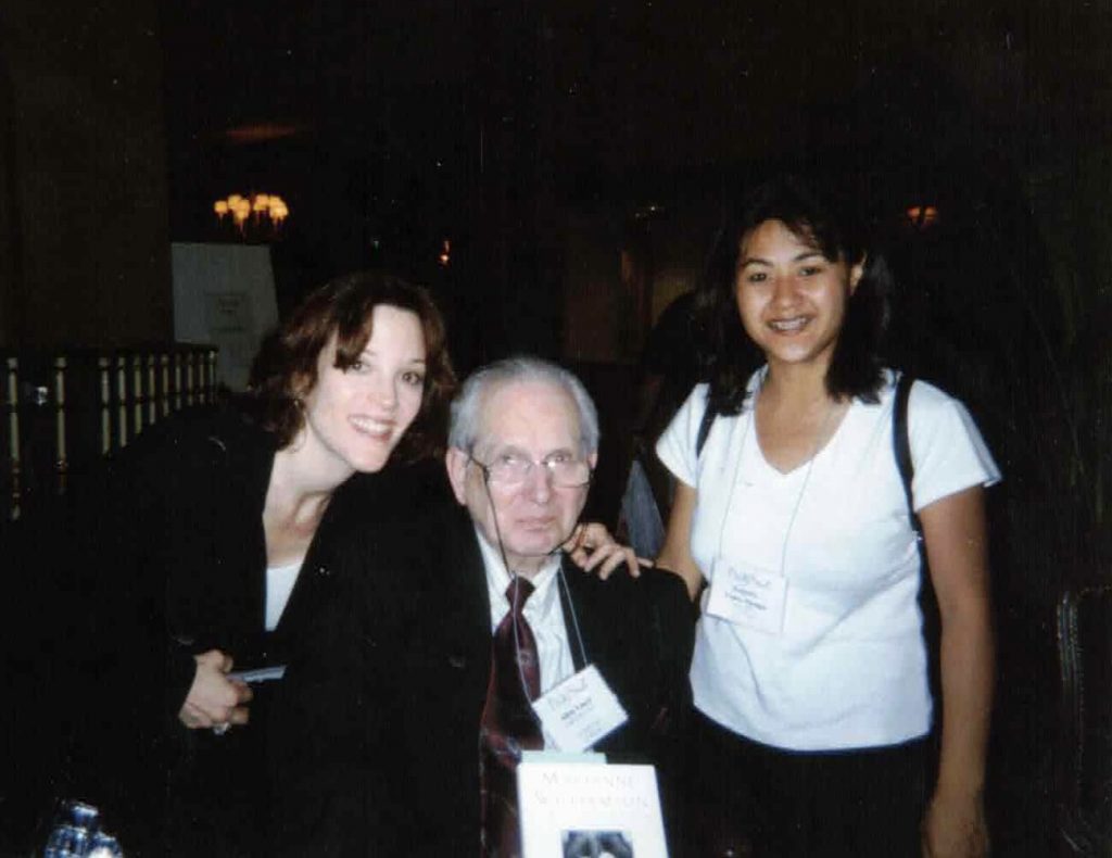 Marianne Williamson, Allen Vance, and Jenette Vance at the Boston Mind Body and Soul conference.